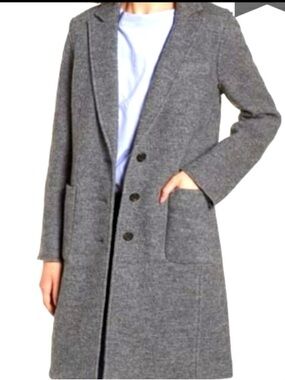 J.Crew Italian boiled wool coat featuring a classic notch lapel Sz 12